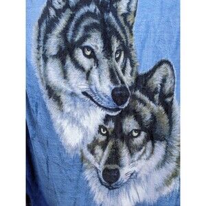 Wolf Wolves Boutique Collection Blanket Couch Bed Throw Blue 46"x62" Wall Hangin